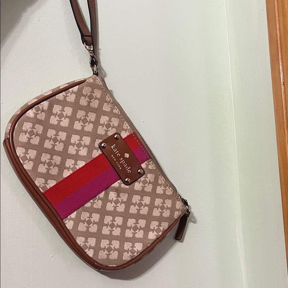 Kate Spade Tan and Pink Wristlet